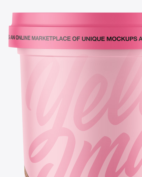 Matte Ice Cream Cup Mockup PSD #2