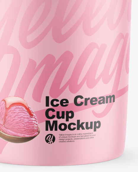 Matte Ice Cream Cup Mockup PSD #1