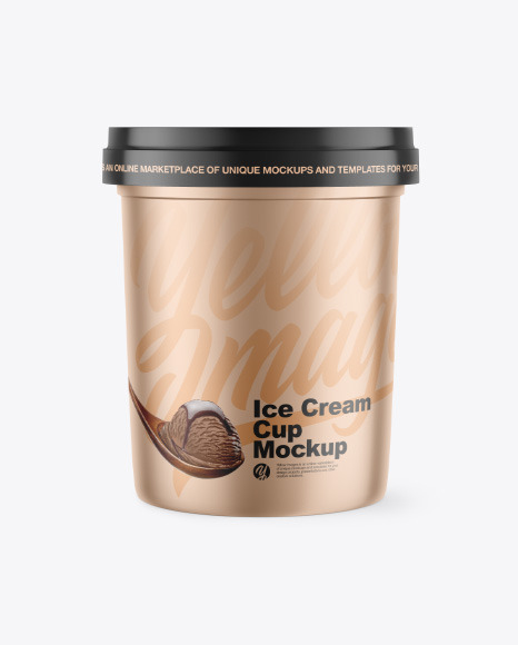 Metallic Ice Cream Cup Mockup PSD #4