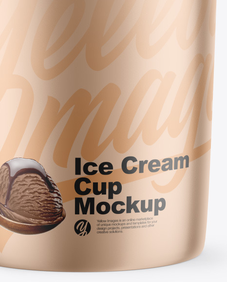 Metallic Ice Cream Cup Mockup PSD #1