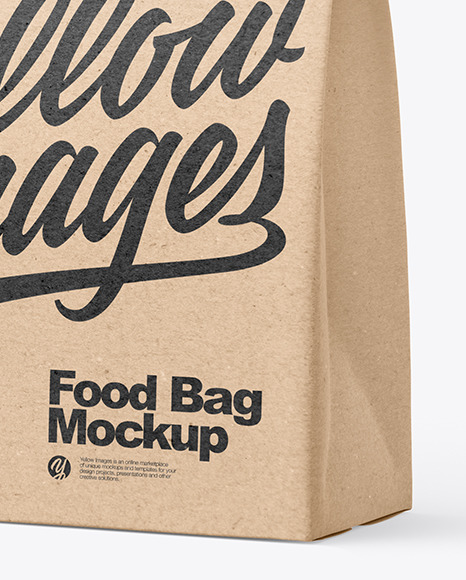 Kraft Paper Food Bag Mockup PSD #4