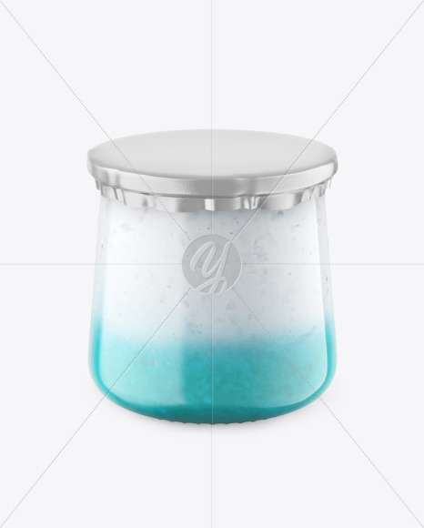 Clear Glass Jar with Yogurt and Jam Mockup PSD #3