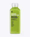 Green Smoothie Bottle with Condensation Mockup
