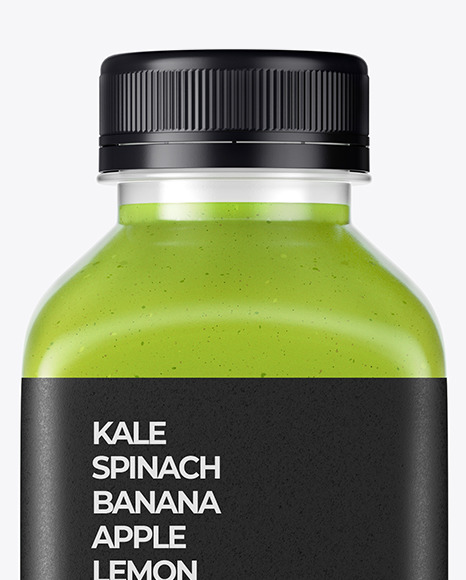 Green Smoothie Bottle with Condensation Mockup