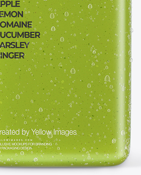 Green Smoothie Bottle with Condensation Mockup