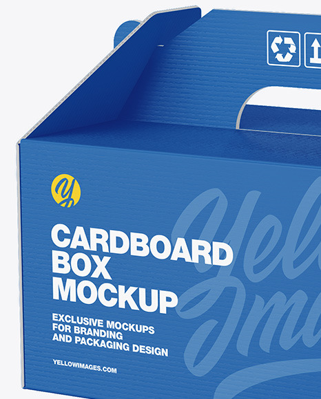 Cardboard Box w/ Handle Mockup cardboard 93947