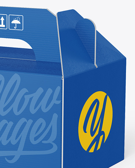 Cardboard Box w/ Handle Mockup carton 93948