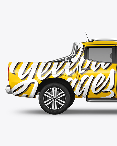 Luxury Pickup Truck Mockup   Side View PSD #2