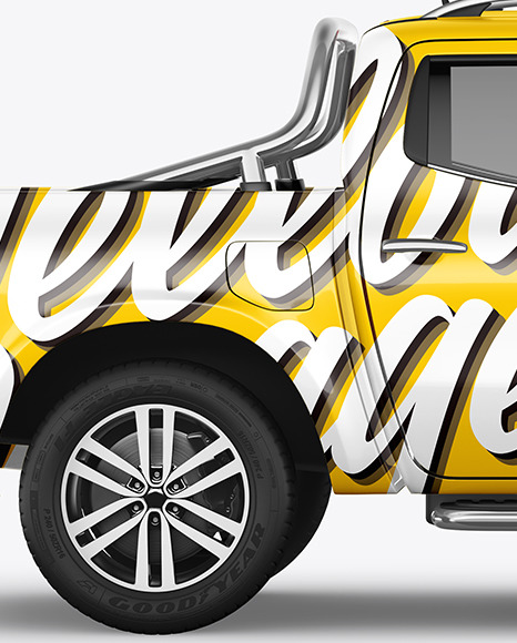 Luxury Pickup Truck Mockup   Side View PSD #1