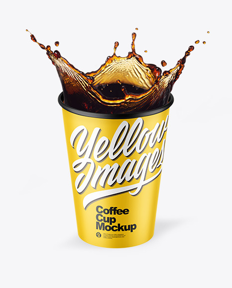 12 Oz Paper Coffee Cup w/ Splash Mockups