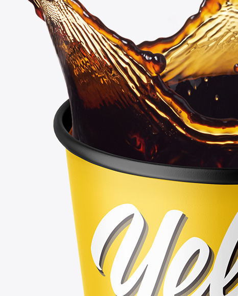 Matte Paper Coffee Cup w  Splash Mockup PSD #2