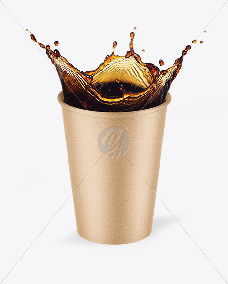Kraft Coffee Cup w  Splash Mockup PSD #3