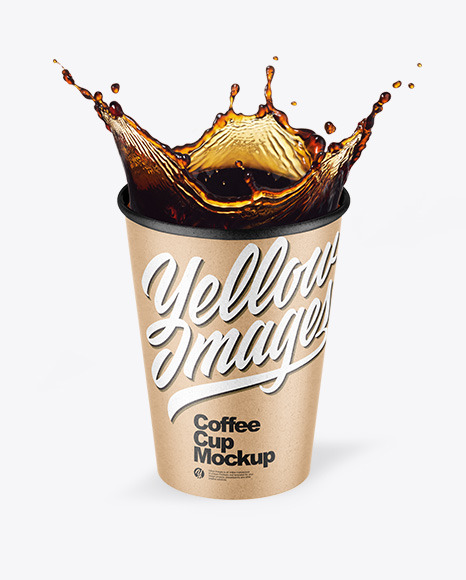 12 Oz Paper Coffee Cup w/ Splash Mockups