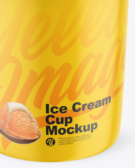 Glossy Ice Cream Cup Mockup PSD #1