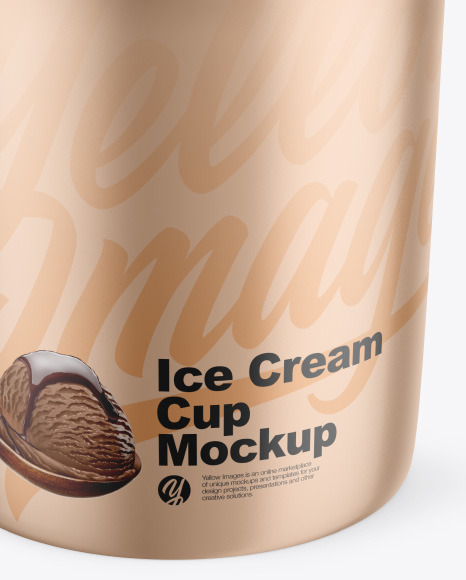 Metallic Ice Cream Cup Mockup PSD #1