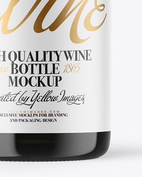 Green Glass White Wine Bottle Mockup drink 94004