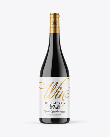 Dark Glass Wine Bottle Mockup
