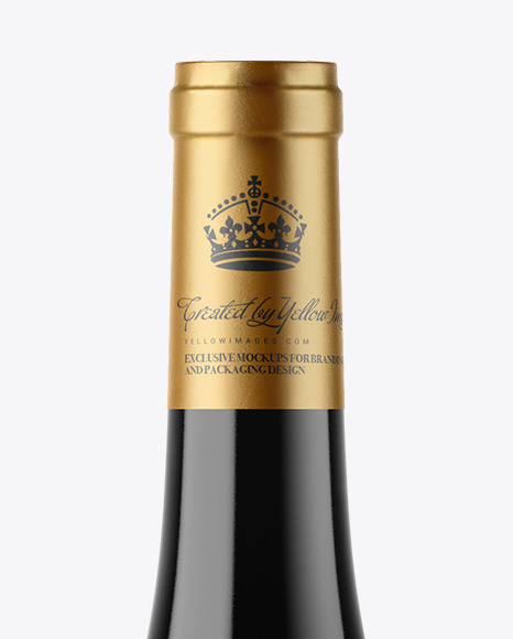 Dark Glass Wine Bottle Mockup PSD #2