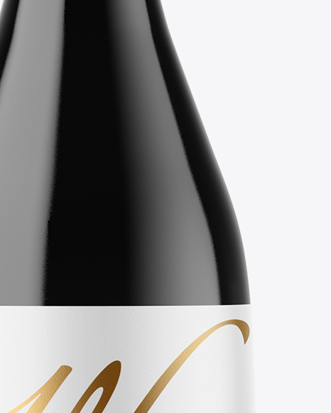 Dark Glass Wine Bottle Mockup PSD #1