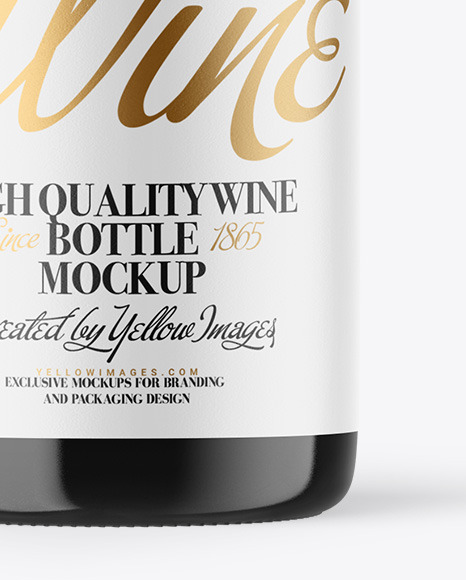 Dark Glass Wine Bottle Mockup PSD #6