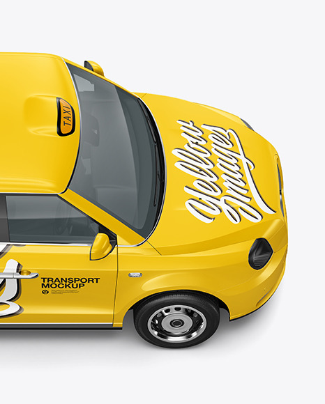 Electric Cab Mockup  - Side View (High-Angle Shot)