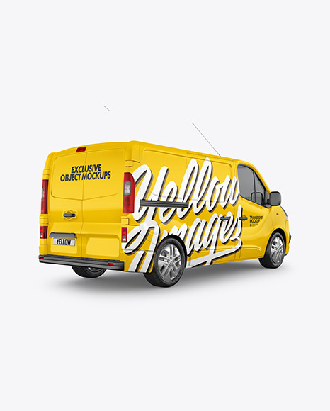 Panel Van Mockup - Back Half Side View