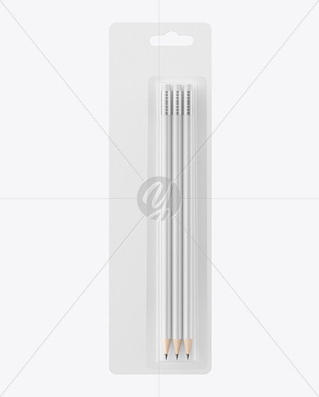 Blister Pack with 3 Pencils Mockup PSD #3