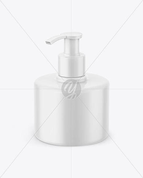 Glossy Liquid Soap Bottle with Pump Mockup PSD #3
