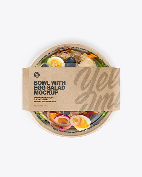 Paper Bowl With Egg Salad Mockup