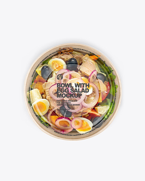 Paper Bowl With Egg Salad Mockup craft 92286