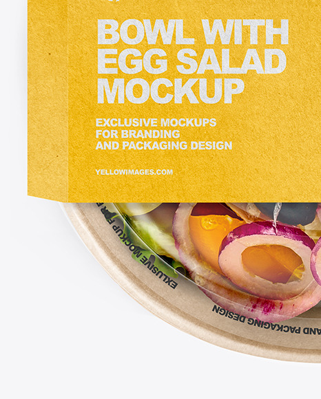 Paper Bowl With Egg Salad Mockup delivery 92287