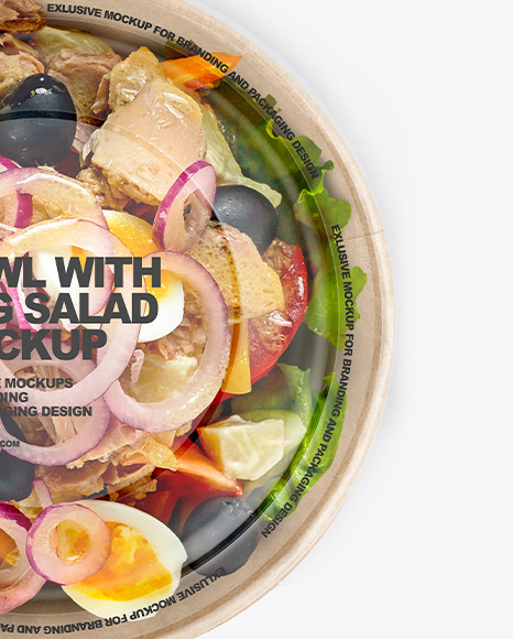 Paper Bowl With Egg Salad Mockup dinner 92288