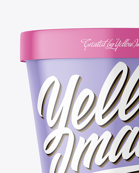 Glossy Plastic Ice Cream Container Mockup PSD #2