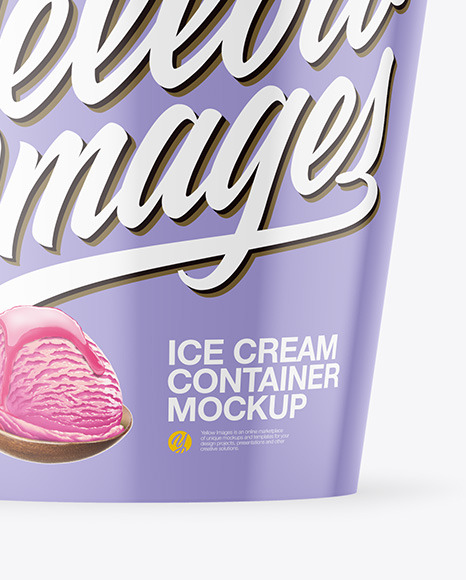 Glossy Plastic Ice Cream Container Mockup PSD #1