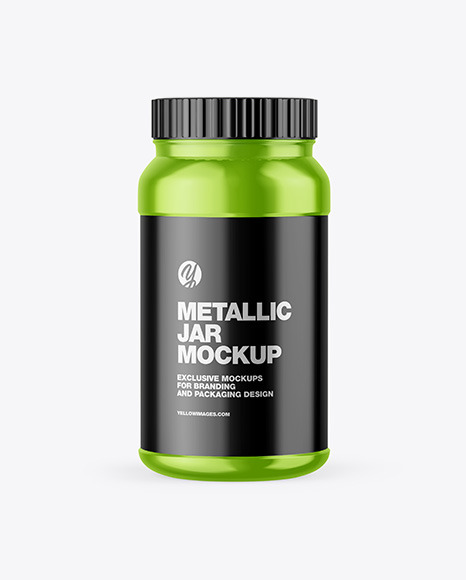 Glossy Metallic Jar Mockup