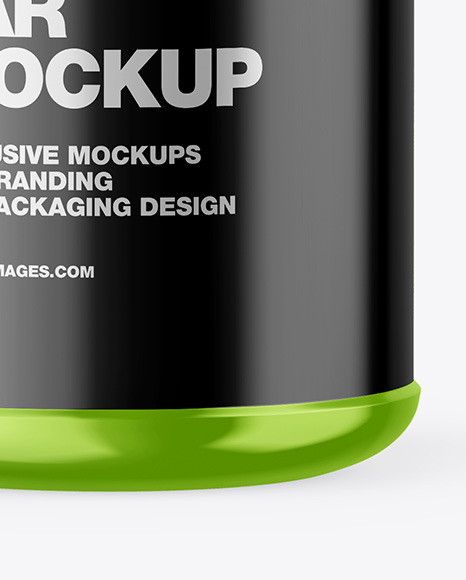 Glossy Metallic Jar Mockup PSD #1