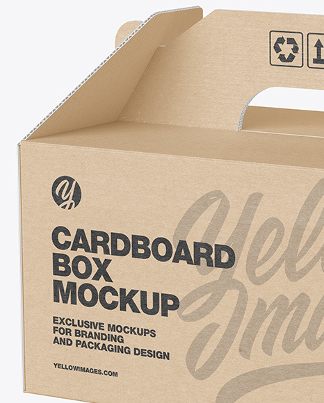 Kraft Cardboard Box w  Handle Mockup PSD #3