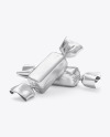 Candies in Metallic Wrapping Mockup
