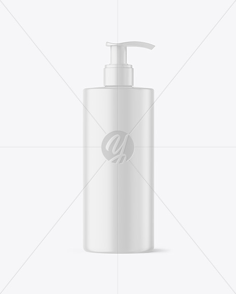 Matte Cosmetic Bottle with Pump Mockup PSD #3