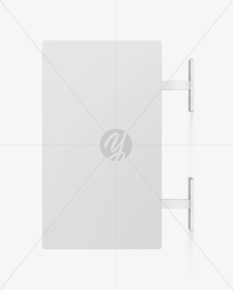 Metallic Rectangular Signboard Mockup PSD #3