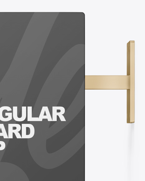 Metallic Rectangular Signboard Mockup PSD #2
