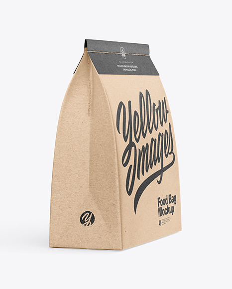 Kraft Paper Food Bag Mockup PSD #4