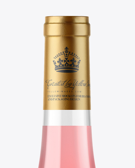 Clear Glass Pink Wine Bottle Mockup PSD #2