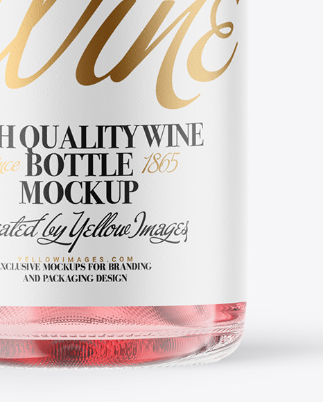 Clear Glass Pink Wine Bottle Mockup PSD #6
