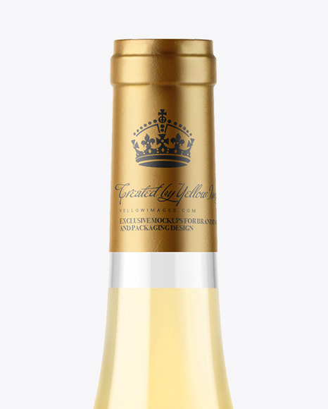 Clear Glass White Wine Bottle Mockup clear bottle 93425