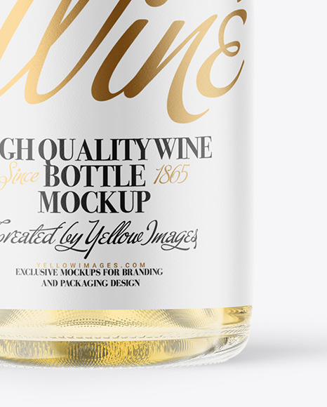 Clear Glass White Wine Bottle Mockup clear glass bottle 93427