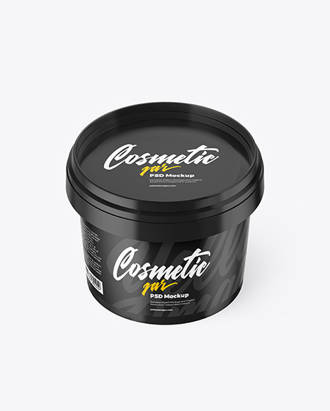 Glossy Plastic Cosmetic Jar Mockup