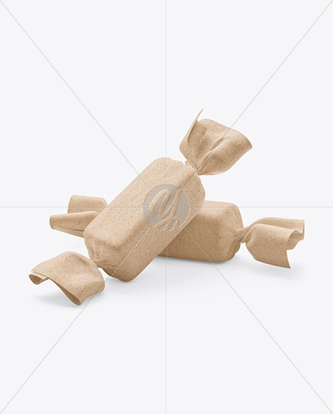 Candies in Kraft Paper Wrapping Mockup PSD #3