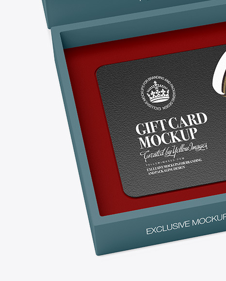 Textured Gift Card in a Box Mockup PSD #2