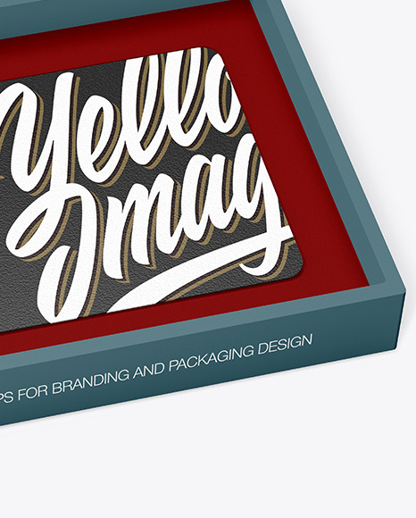 Textured Gift Card in a Box Mockup PSD #1
